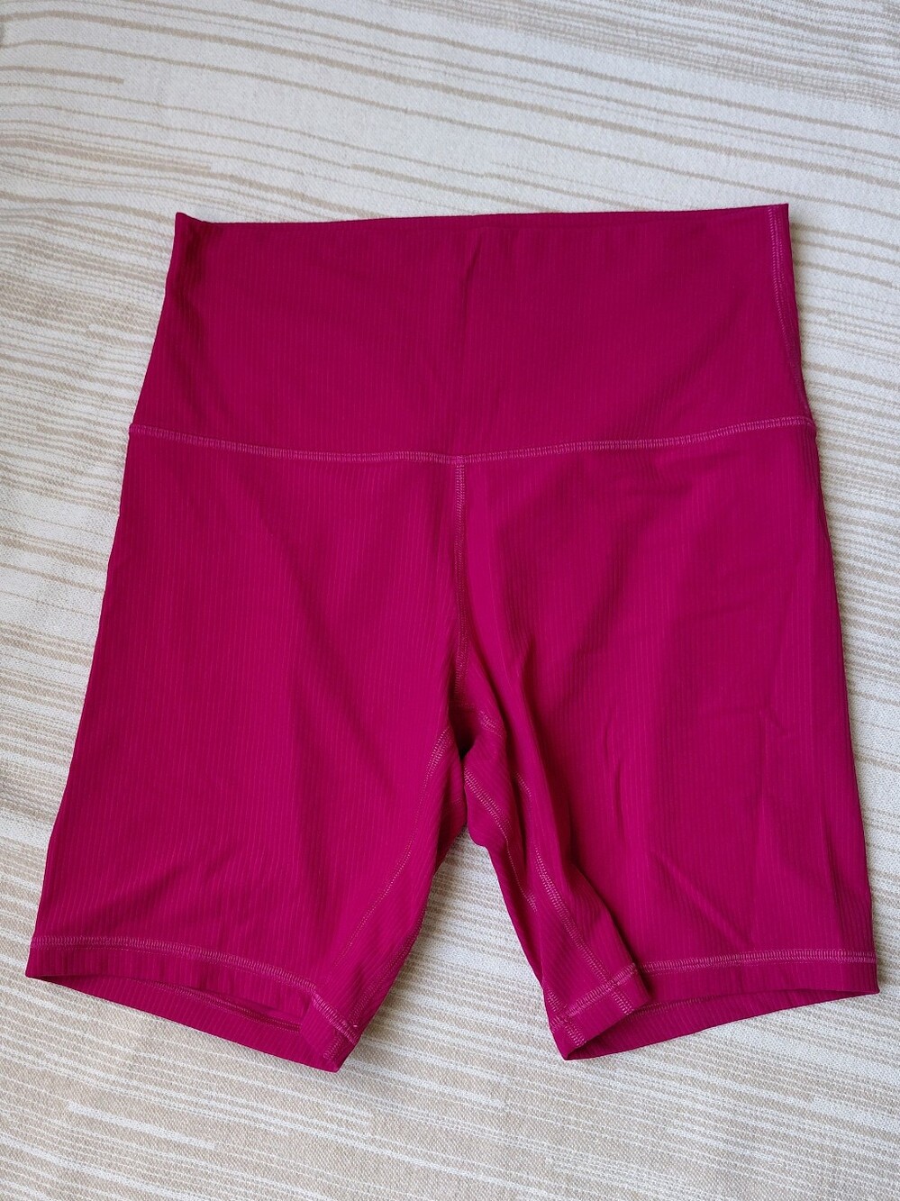 lululemon athletica High-Rise Ribbed Bike Shorts - Fuchsia